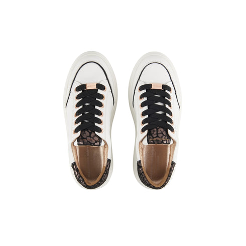 Sneakers Donna Lancaster con tomaia in pelle ed inserto posteriore laminato animalier